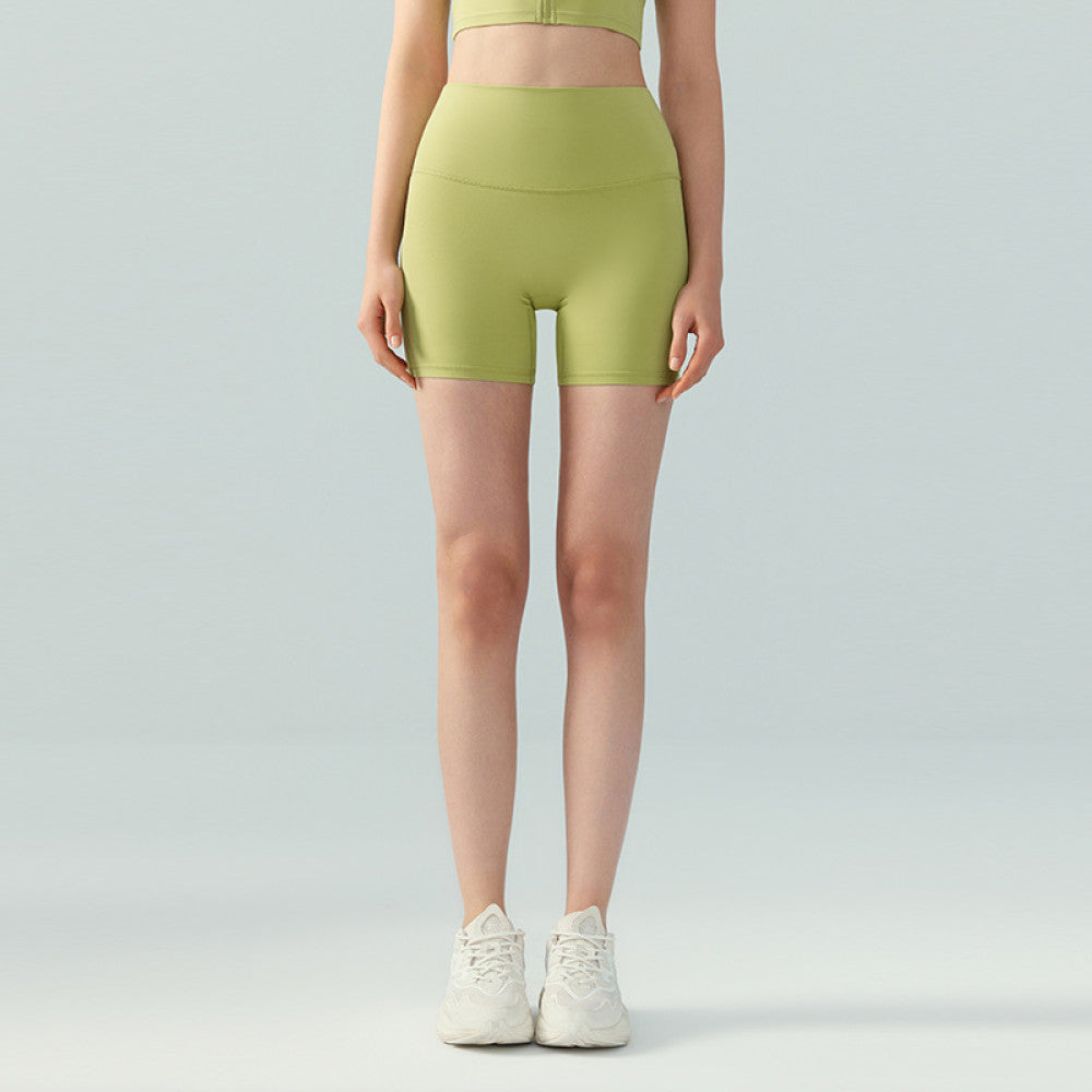 Nulu nude lycra yoga shorts high waist hip lift tights cycling pants running fitness sports four point yoga pants image 2