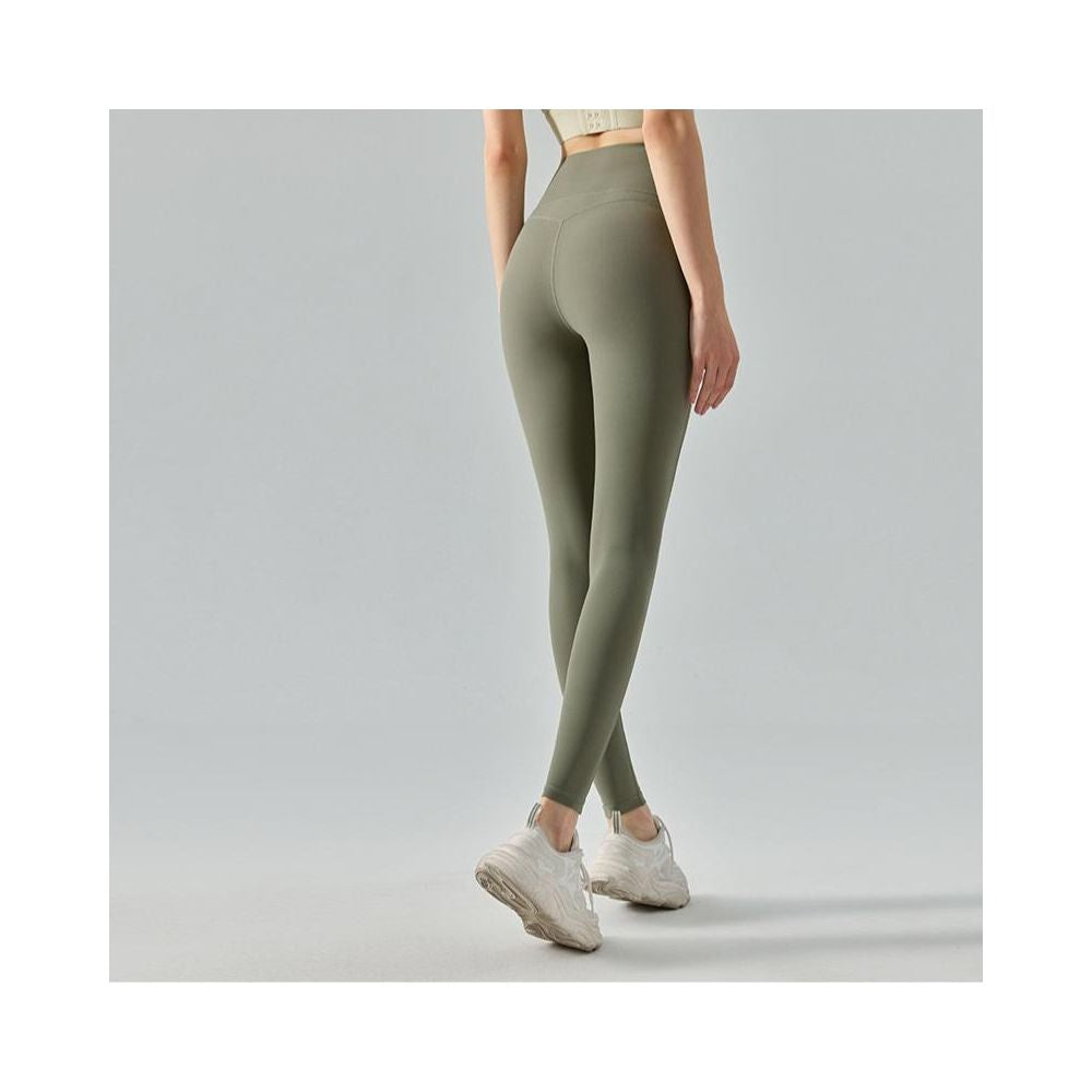 High strength composite waist yoga pants peach hip lifting and tummy control fitness pants high waisted cloud feeling ultra thin tight sports pants image 16