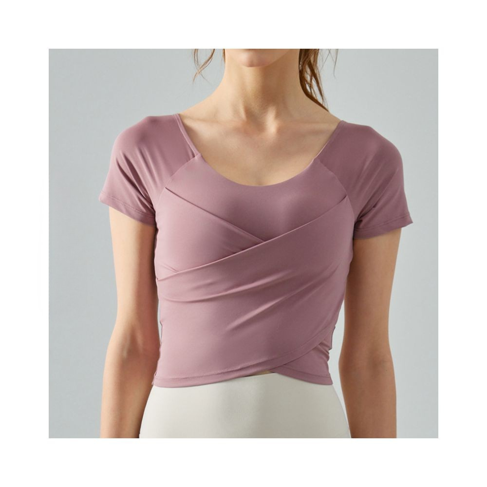 Yoyo Meat Kadın Çapraz Pileli Spor Tişört