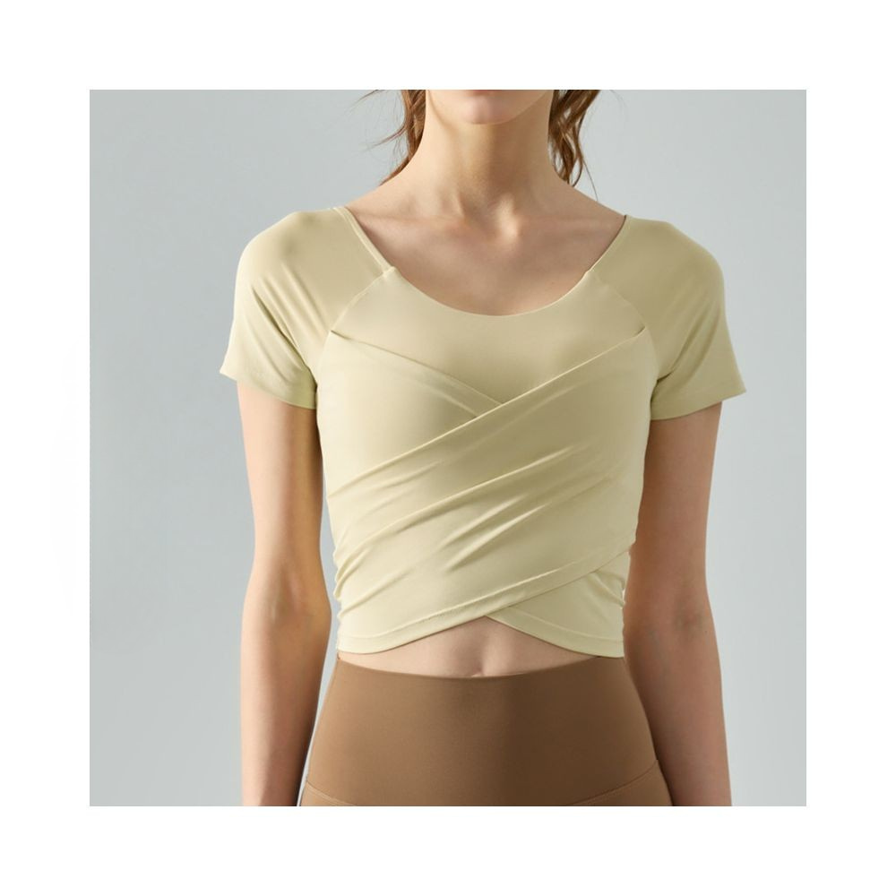 Yoyo Meat Kadın Çapraz Pileli Spor Tişört