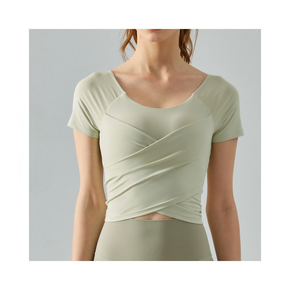 Yoyo Meat Kadın Çapraz Pileli Spor Tişört