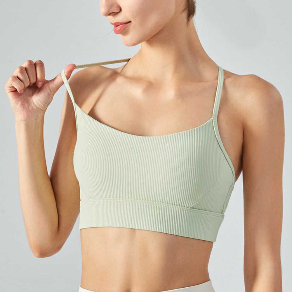Ningbo Calorie halterneck sports bra women s yoga vest with chest pad fitness clothes top beautiful back bra summer image 53