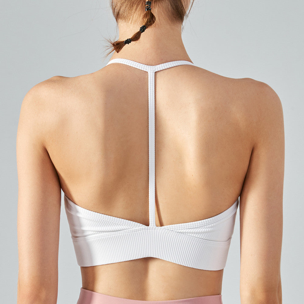 Ningbo Calorie halterneck sports bra women s yoga vest with chest pad fitness clothes top beautiful back bra summer image 14