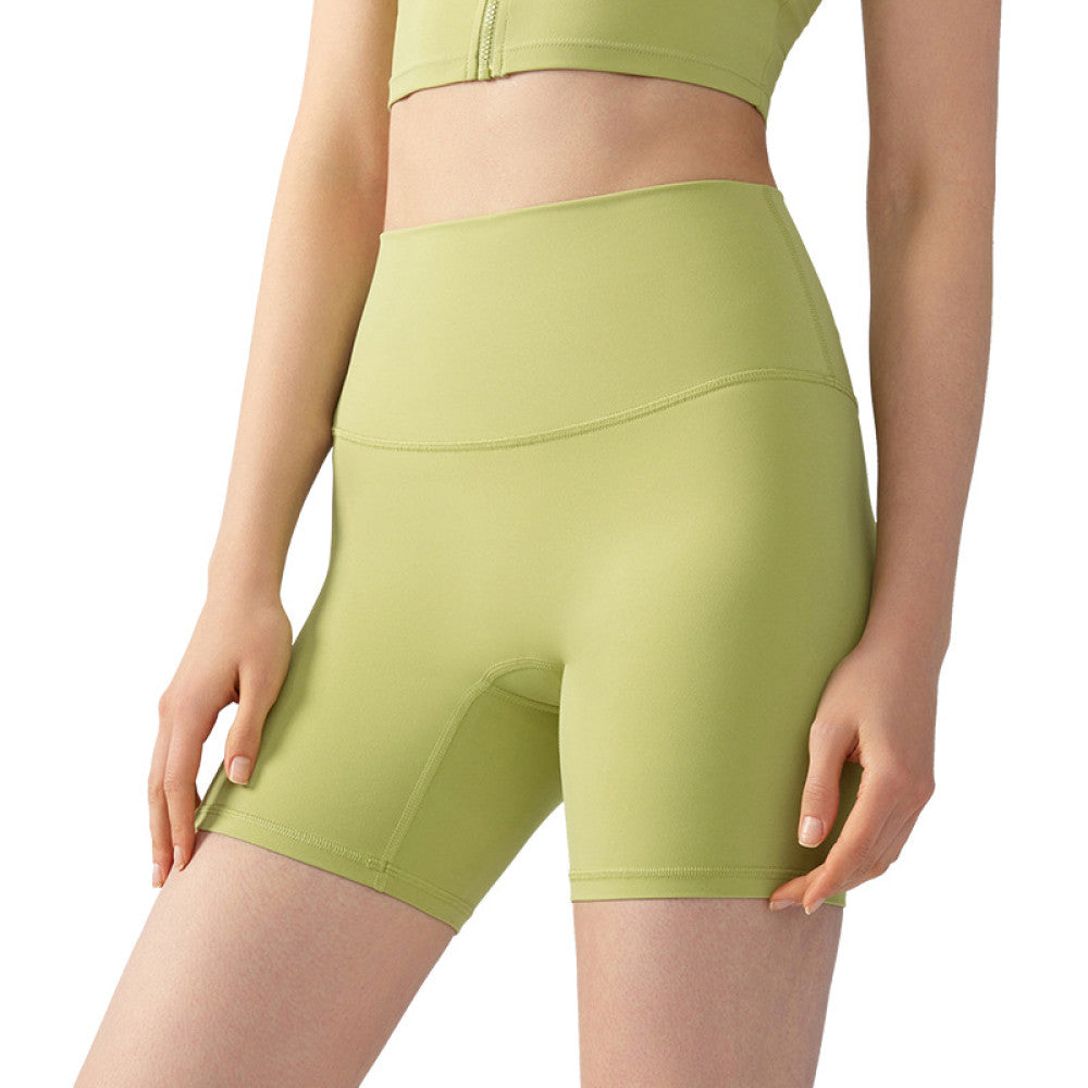 Nulu nude lycra yoga shorts high waist hip lift tights cycling pants running fitness sports four point yoga pants image 5