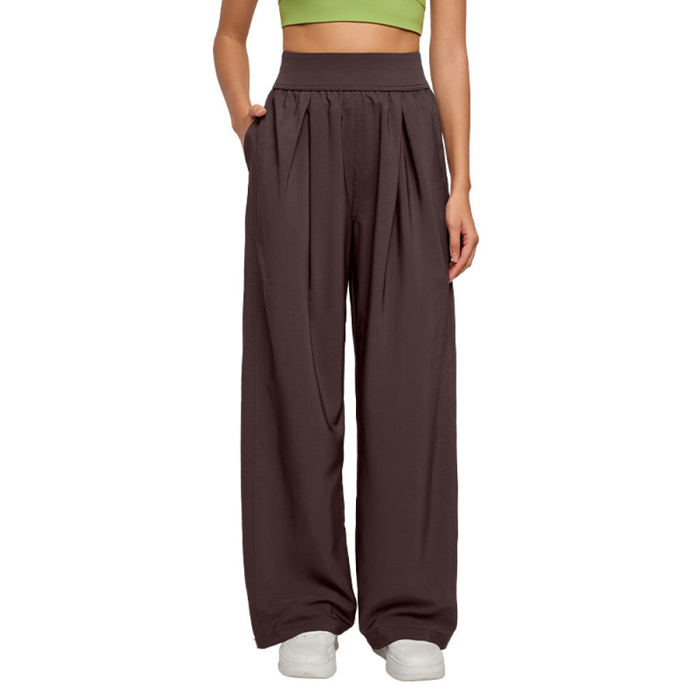 Sun protection sports pants for women summer new loose slimming fitness trousers thin style comfortable high waist wide leg straight pants image 5