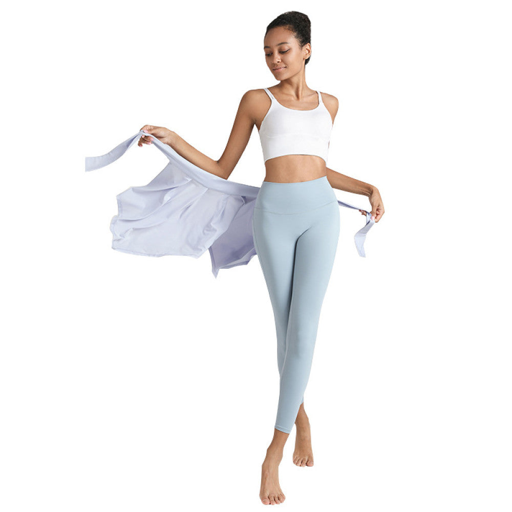 Cross border European and American yoga clothes hip skirt women s new Internet celebrity fitness one piece skirt running sports yoga short skirt autumn and winter image 4