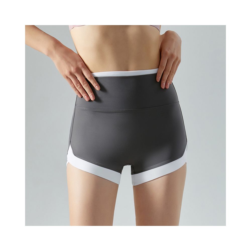 Cross border new breathable nude peach sports shorts high waist beautiful buttocks no embarrassing line fitness yoga three quarter shorts image 2