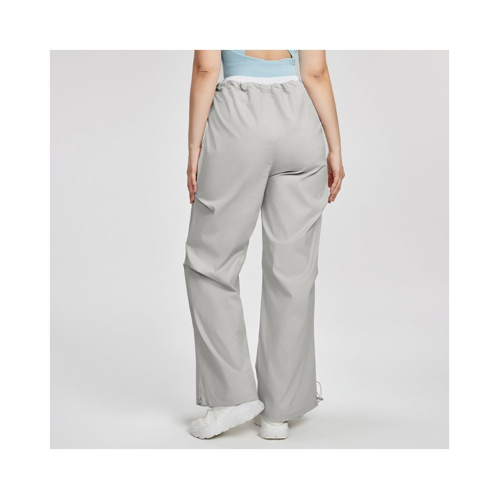 Large size high waist drawstring sports pants women s summer loose casual trousers fat mm straight pants running outer wear fitness pants image 29