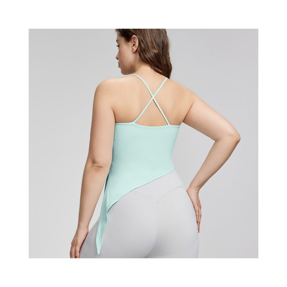 Fat mm yoga camisole vest with chest pad for women large size running training sports vest inner wear and outer wear fitness underwear image 4