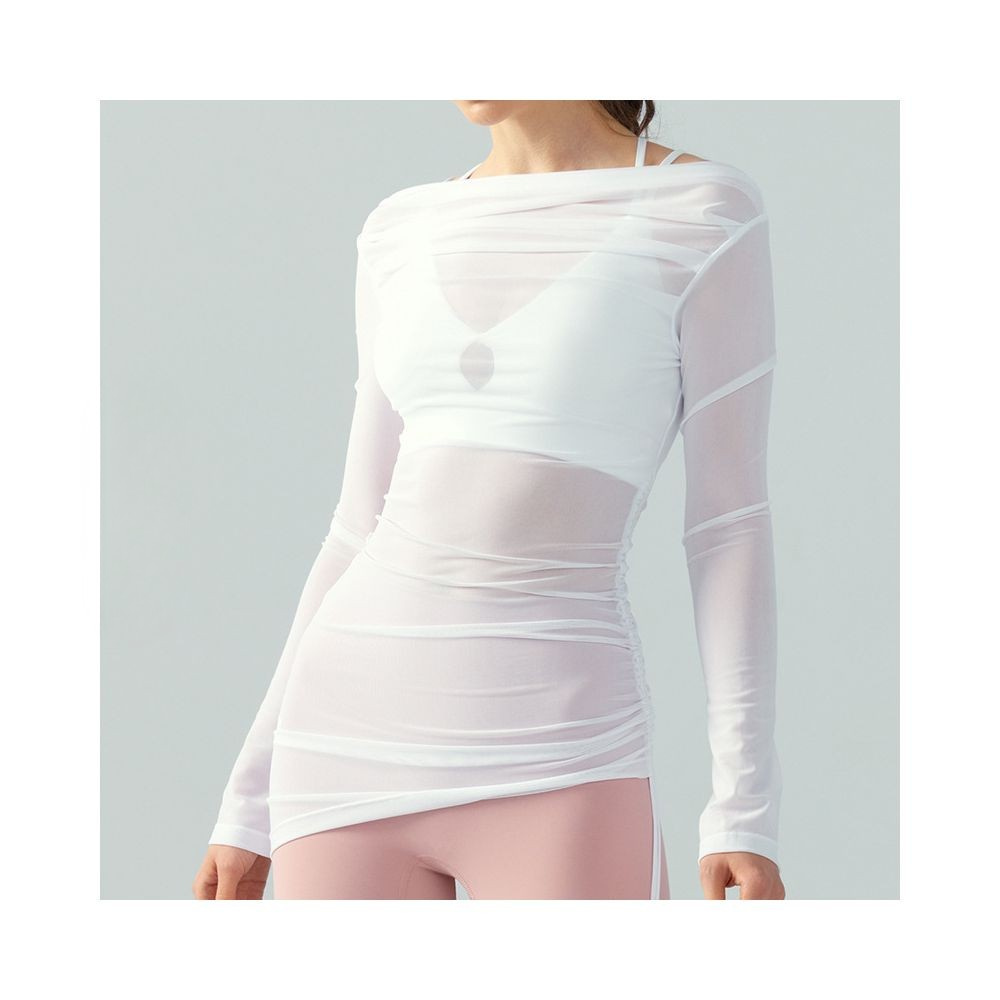 Yoyo Meat Kadın File Detaylı Uzun Kollu Yoga Bluzu