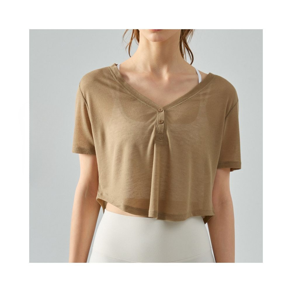 Yoyo Meat Yazlık İnce Nefes Alan Yoga Tişört