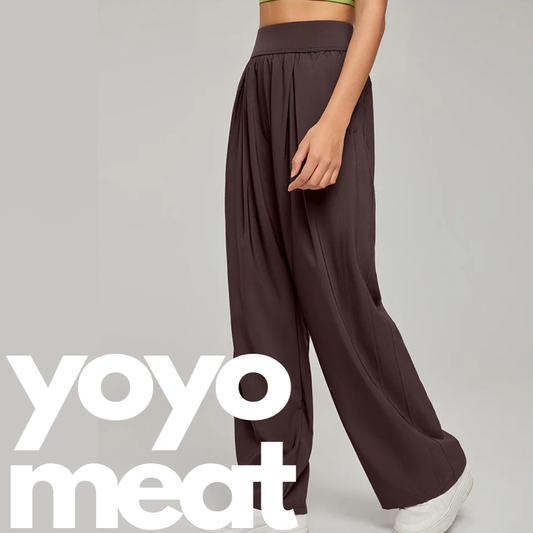 yoyo meat Loose Pantolon Yüksek Bel Geniş Paça İnce Casual Pantolon