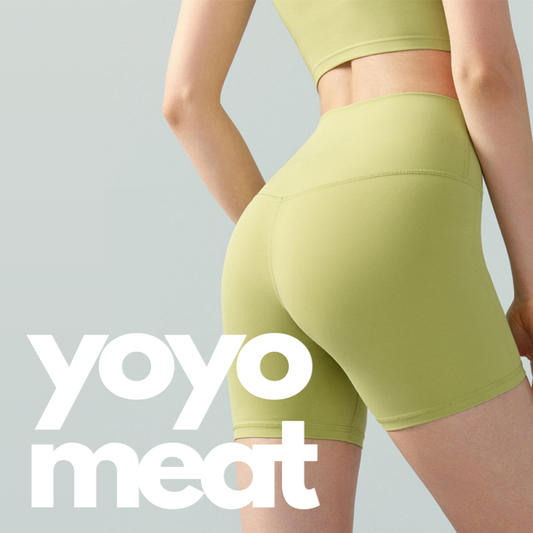 yoyo meat Yüksek Bel Nude Yoga Şortu 5 Kat Esnek Likralı