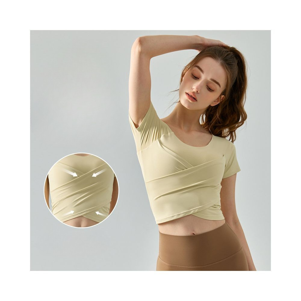 Yoyo Meat Kadın Çapraz Pileli Spor Tişört