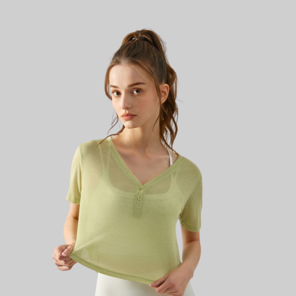 Yoyo Meat Yazlık İnce Nefes Alan Yoga Tişört